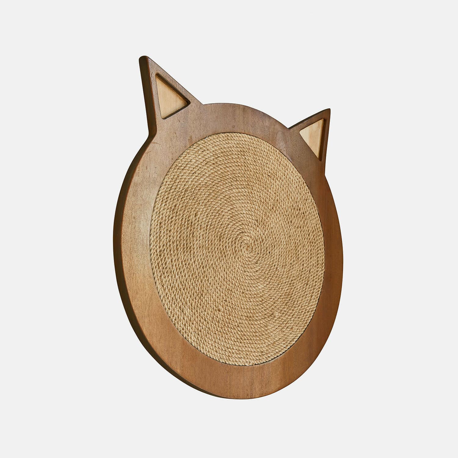 Kratzbrett aus Holz mit natürlichem Seil in Katzenkopfform für Katzen
