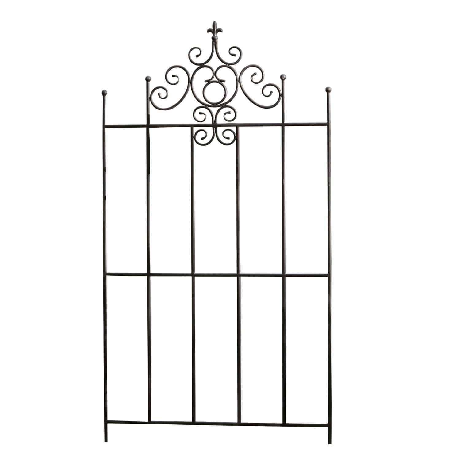 Rankgitter Sampigny Schwarzes Metall-Gartengitter mit dekorativen Verzierungen, ideal für Garten und Haus