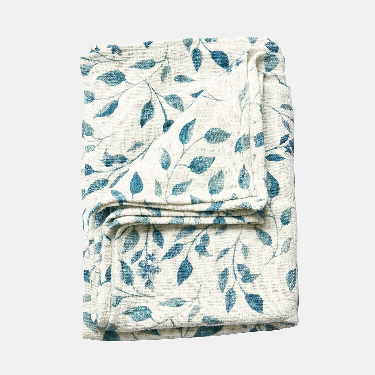 Plaid Ocevara Gefaltete weiße Decke mit blauem Blattmuster, weiches Material, dekorativer Heimtextilartikel