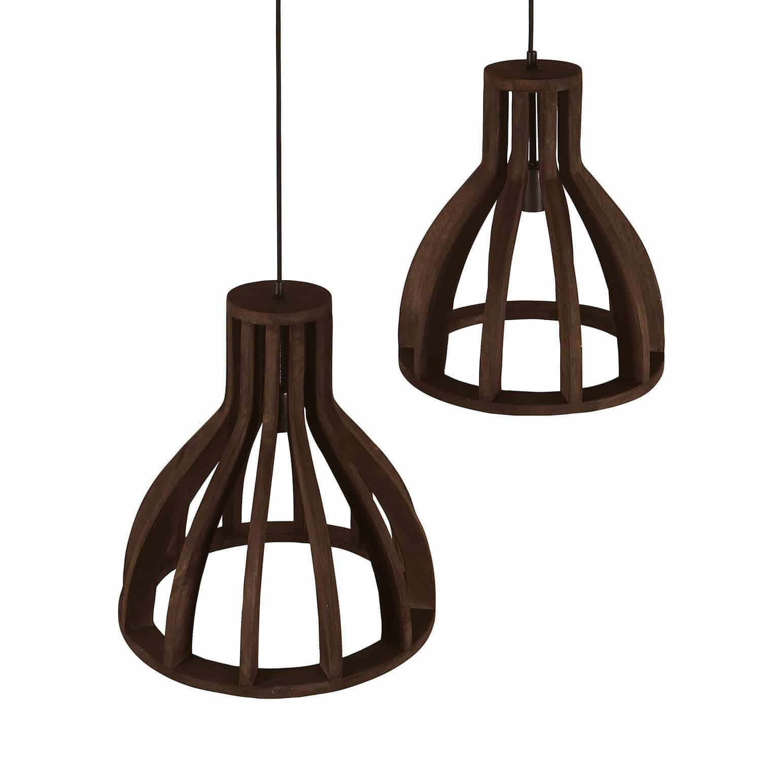 Hängelampen aus dunklem Holz mit modernem Design für dekorative Innenbeleuchtung