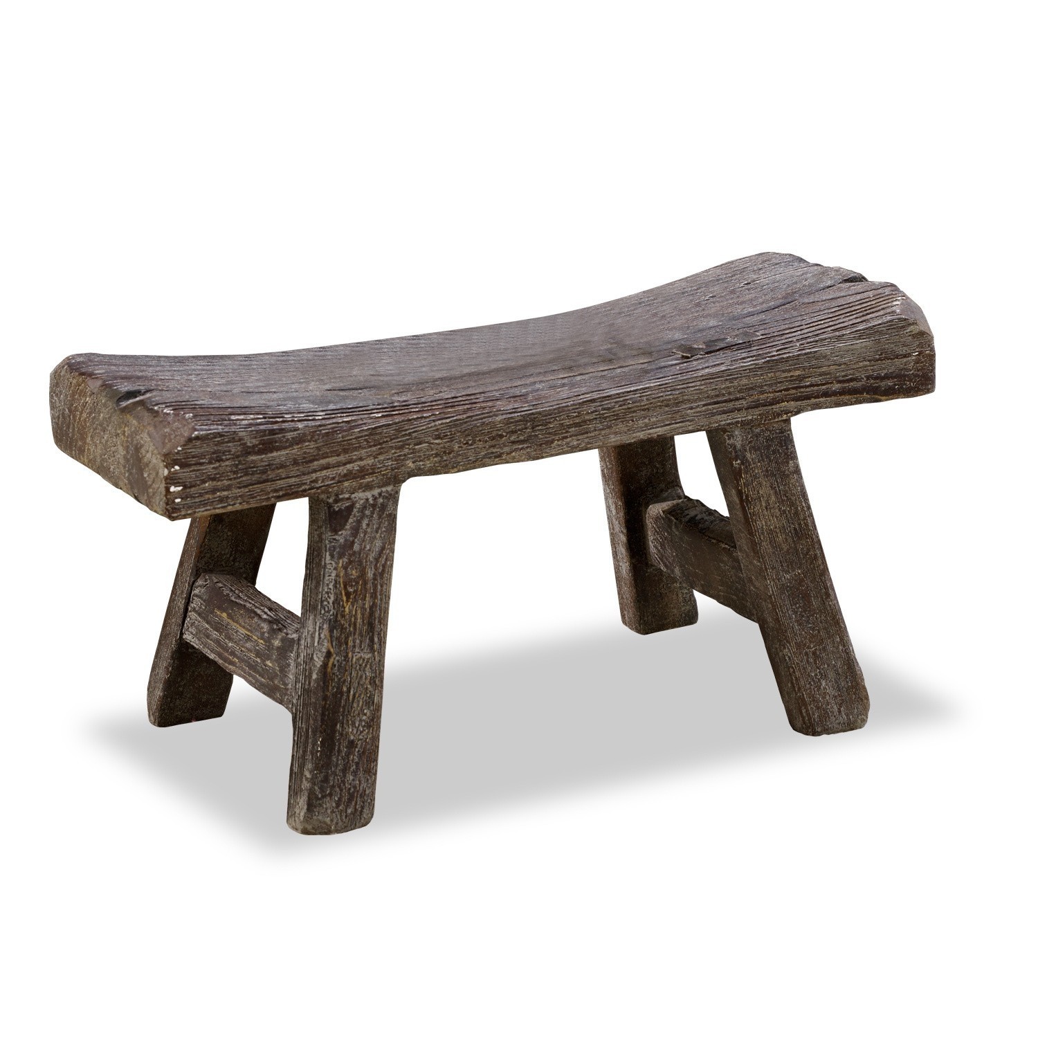 Hocker Cadoc Rustikale Holzbank in dunklem Braun für Innen- und Außenbereich im Landhausstil