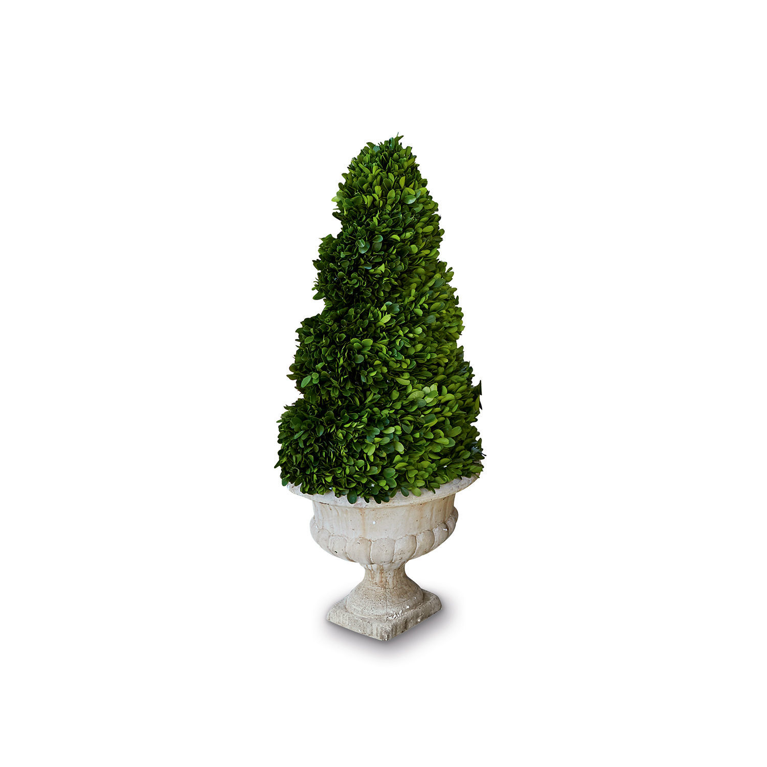 Deko-Baum Humbria Künstlicher Buchsbaum in weißem Steintopf als dekorativer Gartenschmuck für Terrasse