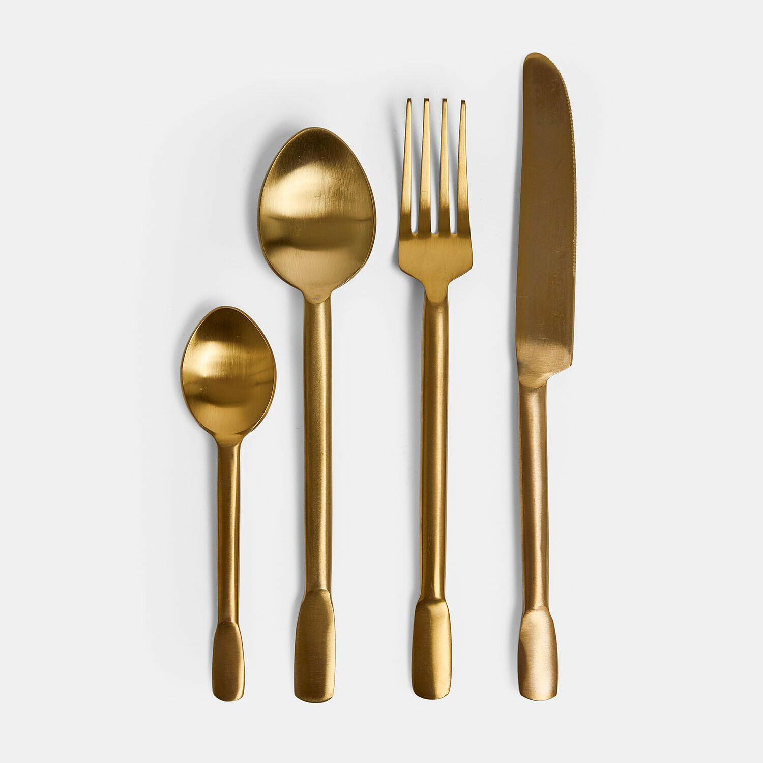 Besteck Malroy Besteckset aus goldfarbenem Edelstahl mit Messer, Gabel und zwei Löffeln für den Tisch