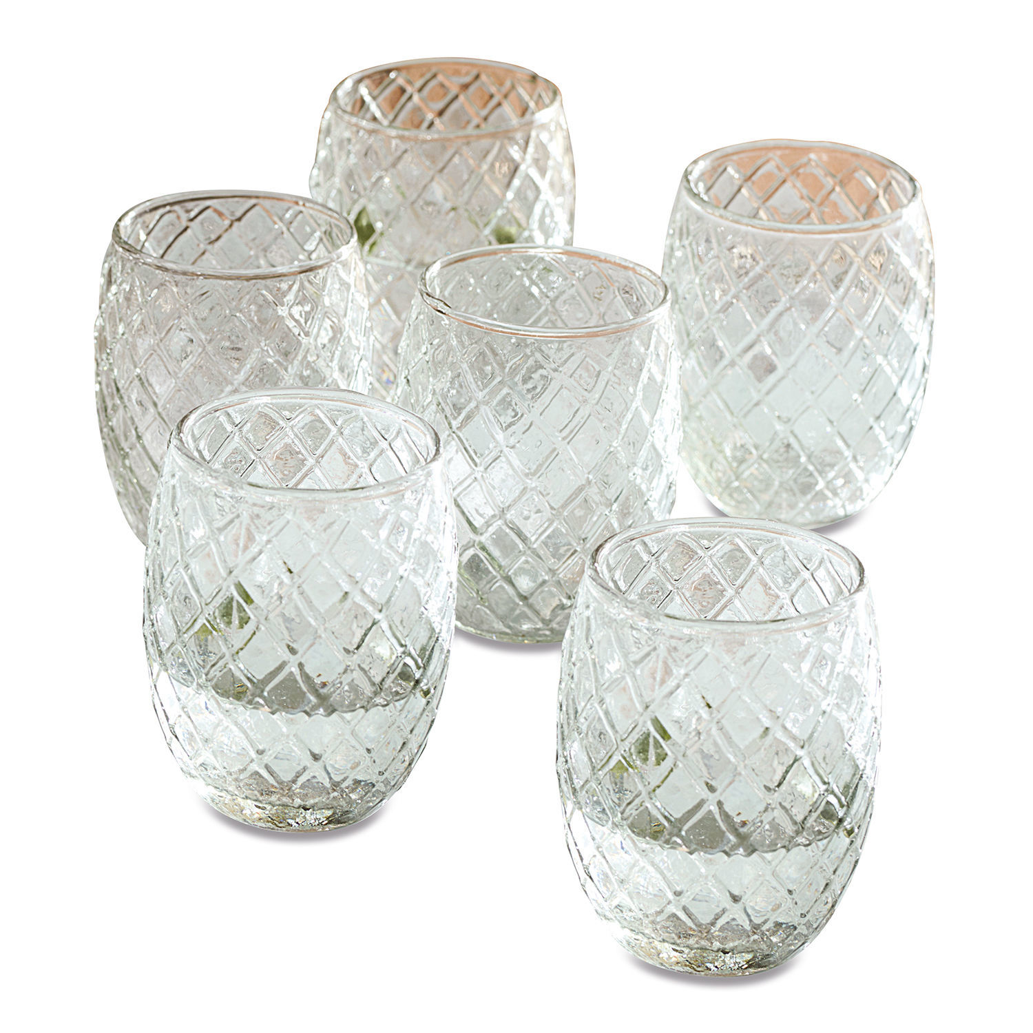 Glas 6er Set Corrofin Sechsteiliges Set aus transparenten Gläsern mit Rautenmuster, dekoratives und praktisches Trinkglas