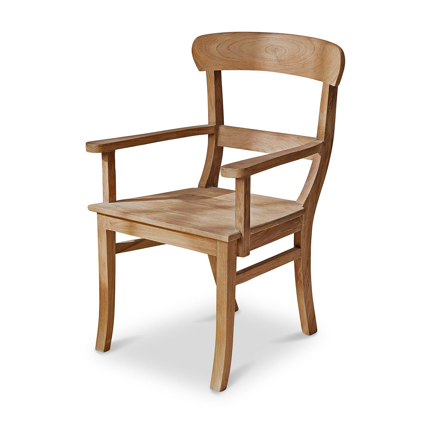 Stuhl mit Armlehne Masters Stabiler Holzstuhl mit Armlehnen in natürlicher Farbe, klassisch und elegant für Esszimmer