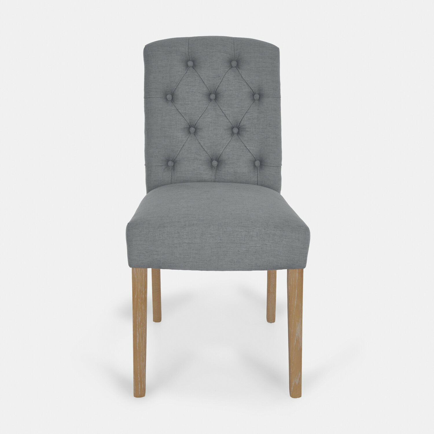 Stuhl Fulden Grau gepolsterter Stuhl mit Holzbeinen, elegantes Möbelstück für Esszimmer oder Wohnzimmer