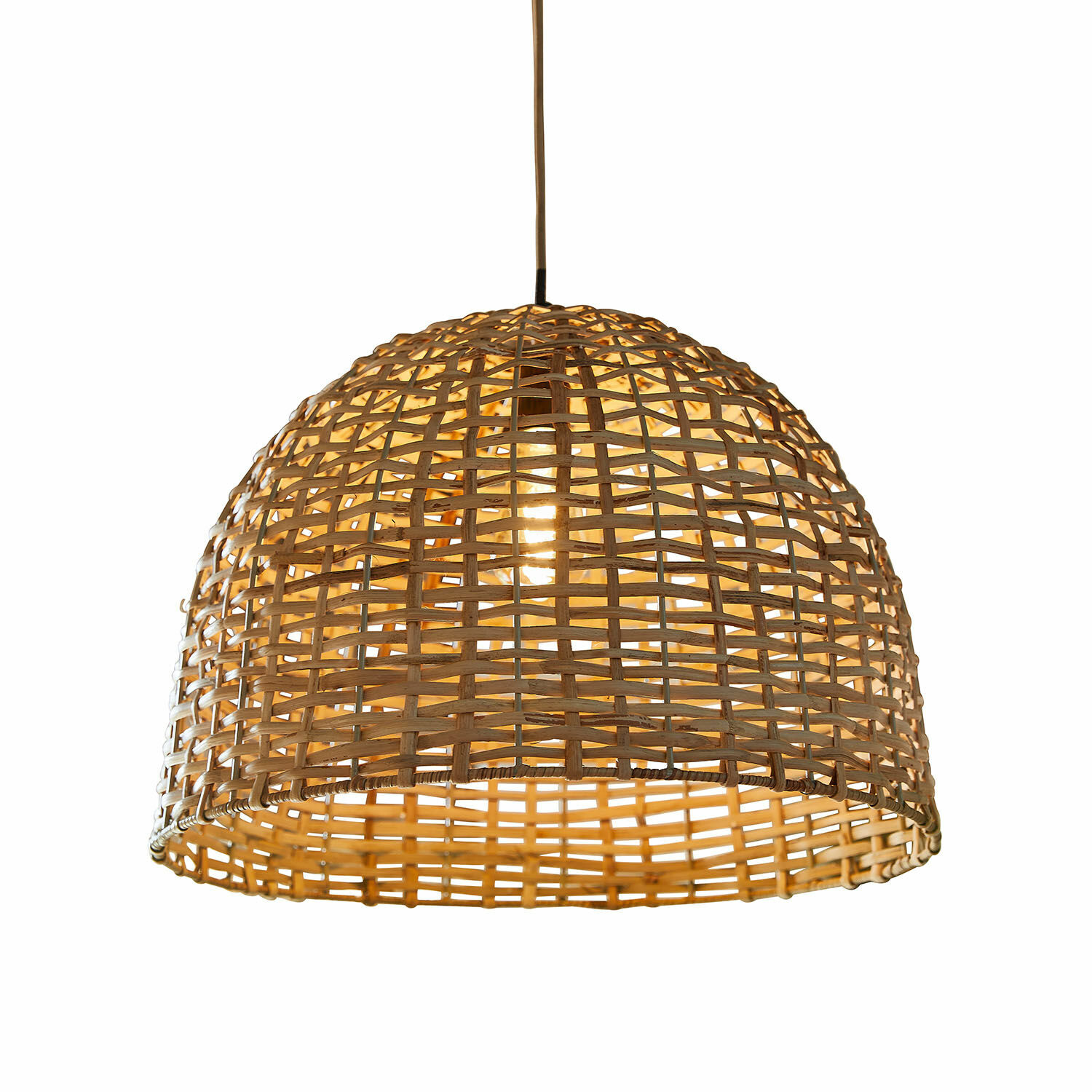 Hängelampe Tiquinal Hängelampe aus geflochtenem Rattan in Naturfarbe, stilvolle Deckenleuchte für Wohnzimmer