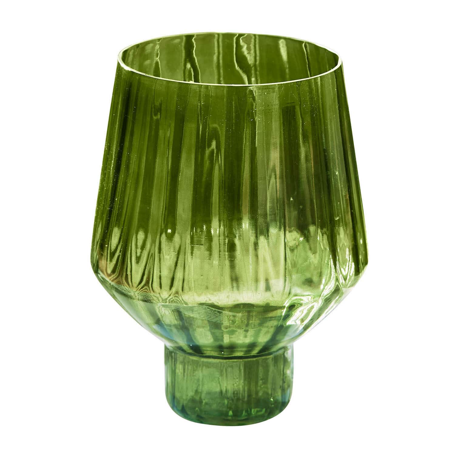Vase Moussie Grüner Glasvase mit geometrischem Muster, dekoratives Wohnaccessoire aus Glas