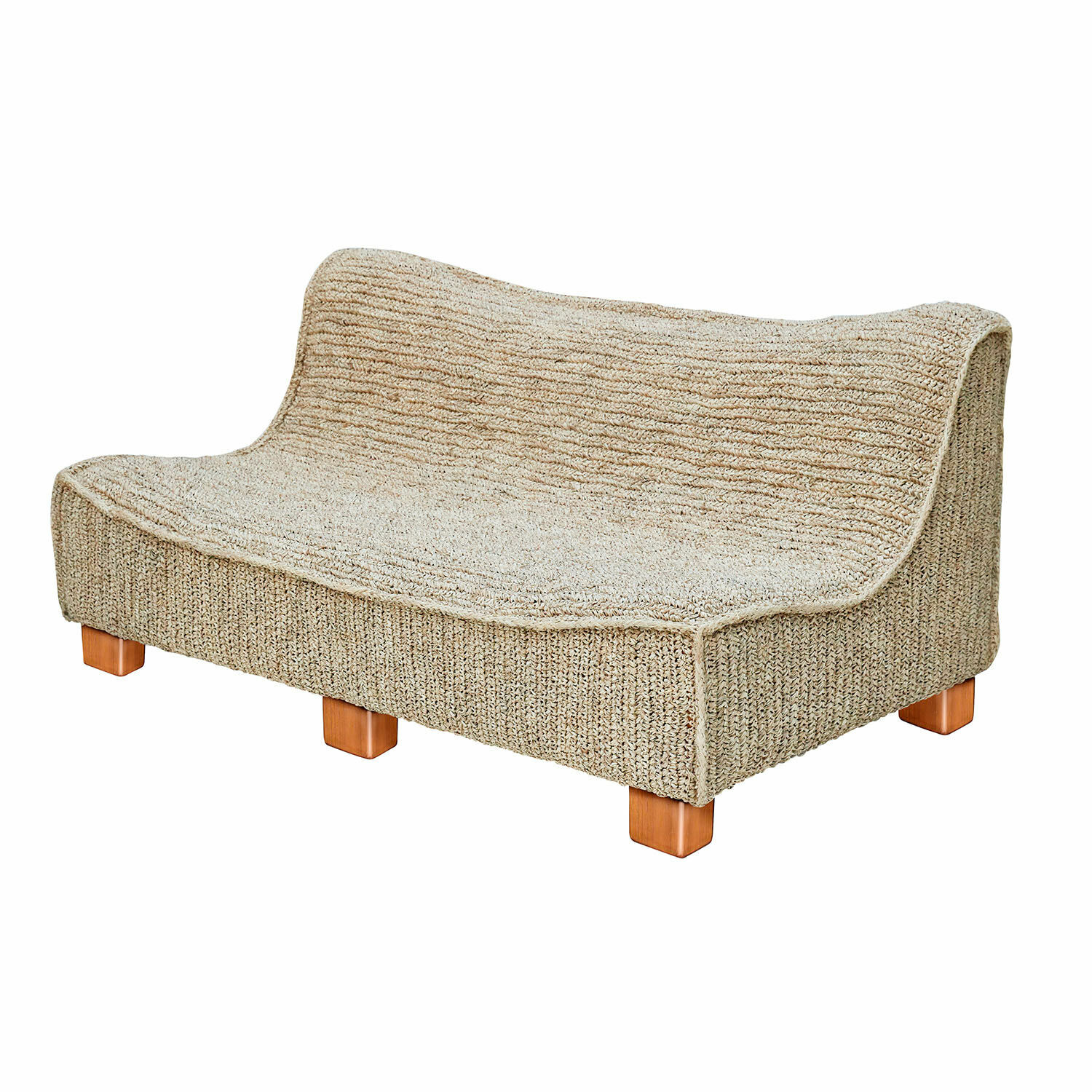 Beiges Sofa aus Stoff mit Holzbeinen, modernes Wohnzimmermöbel für gemütliche Sitzplätze