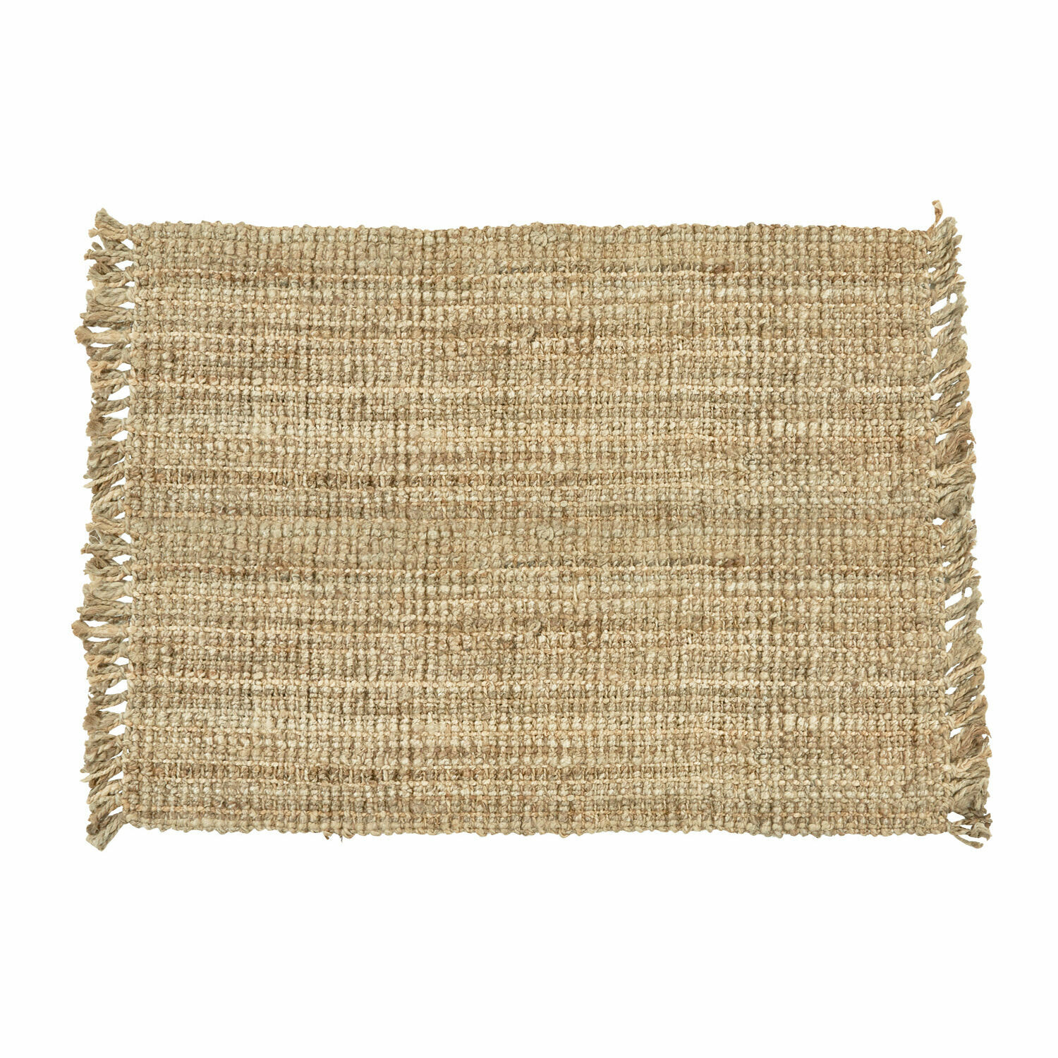 Teppich Hermitage Natürlicher beiger Jute-Teppich mit Fransen, langlebiges und nachhaltiges Wohnaccessoire