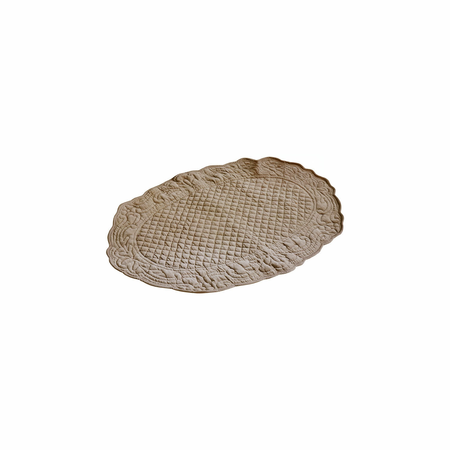 Badematte Courlevin Beige gesteppte Tischunterlage mit dekorativem Muster, ideal für Tisch- und Wohnraumdeko