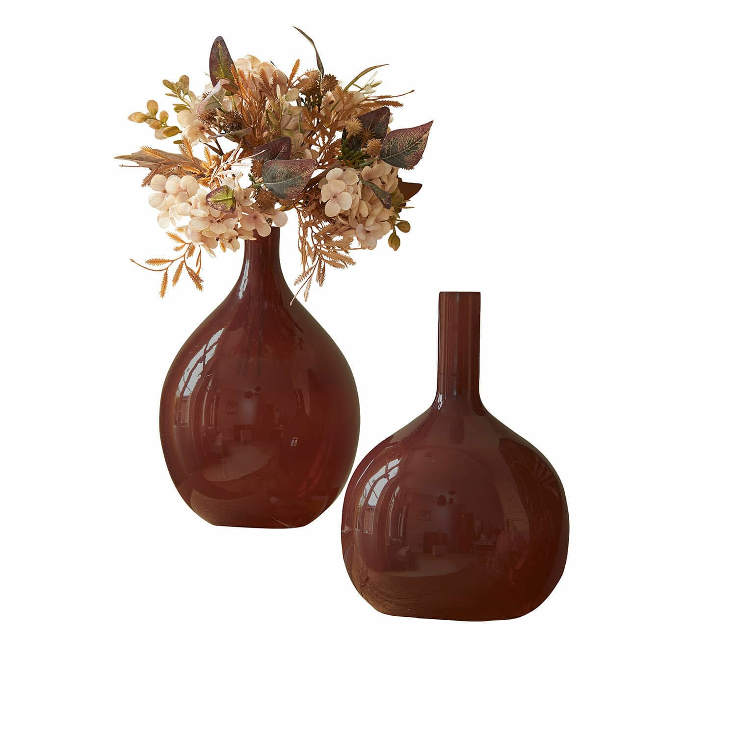 Vase 2er Set Erlunda Braune, matte Keramikvasen in dekorativem Design für moderne Wohnräume