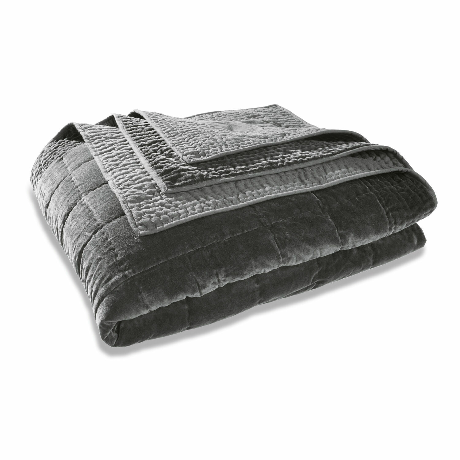 Grau gesteppte Arasta Tagesdecke aus weichem Material, ideal für Schlafzimmerdeko und Komfort