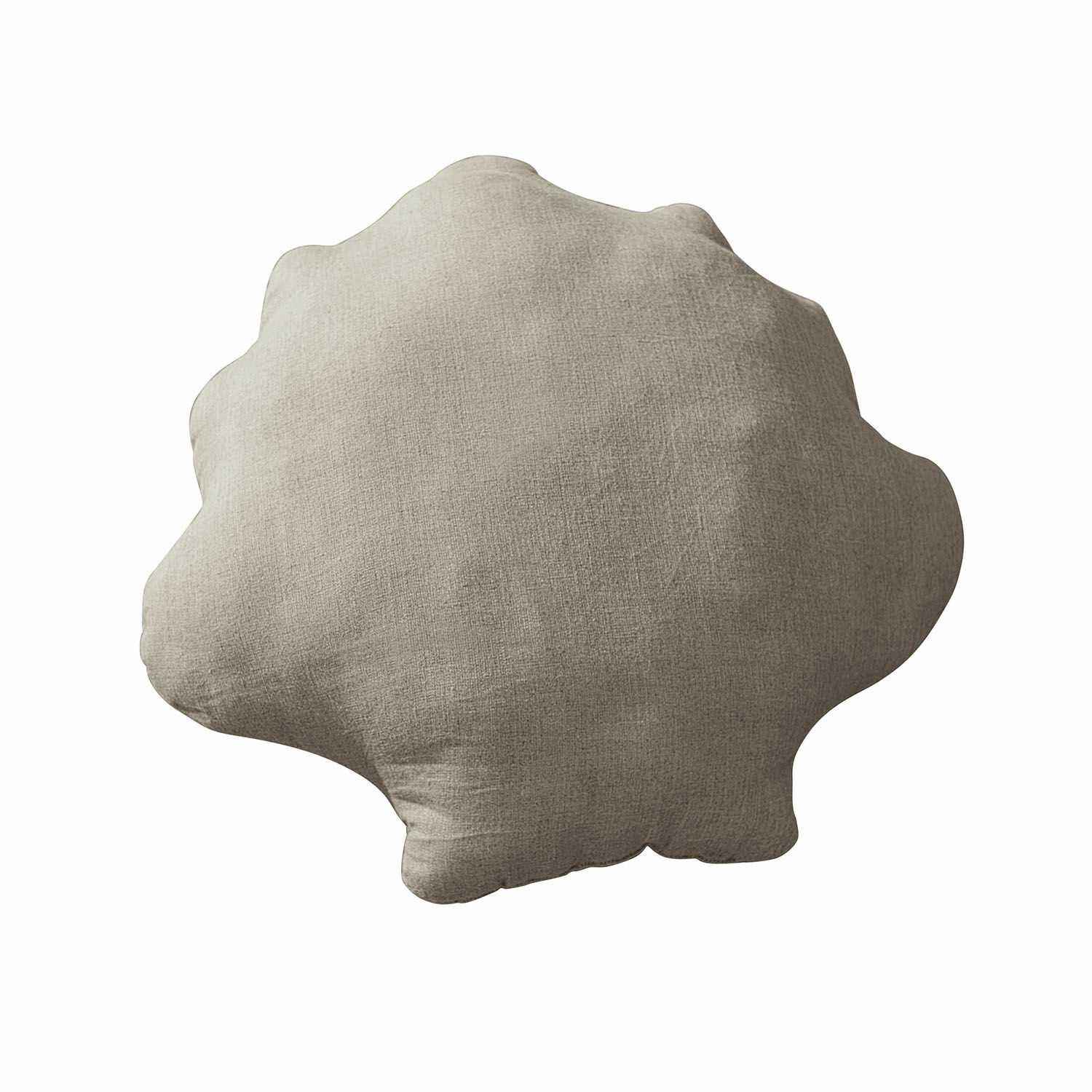 Beige Dekokissen aus Stoff in Muschelform für Wohnzimmer und Schlafzimmer