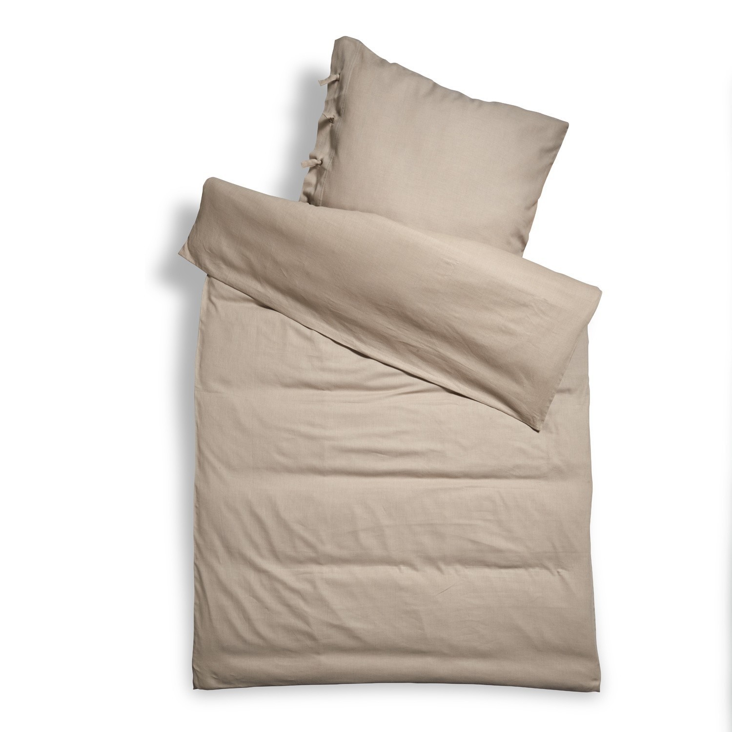 Beige Baumwoll-Bettwäsche mit Kissenbezug, weich und bequem für das Schlafzimmer