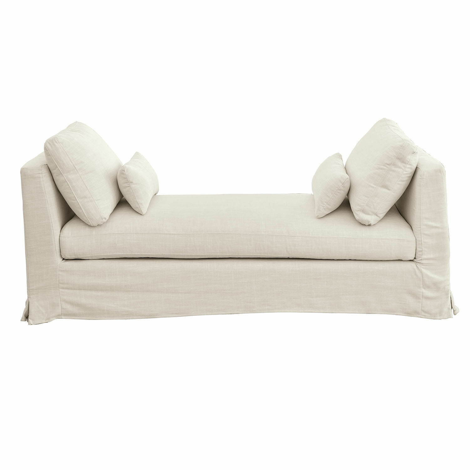 Beige Leinen-Sofa mit Kissen, modernes gemütliches Wohnzimmermöbel für stilvolles Ambiente