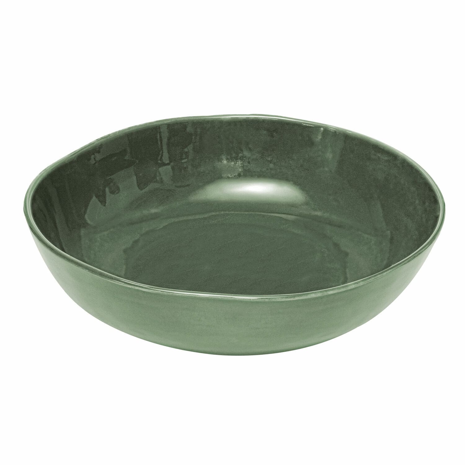 Grüne Calvi Keramikschüssel mit glatter Oberfläche, ideal zum Servieren von Speisen.