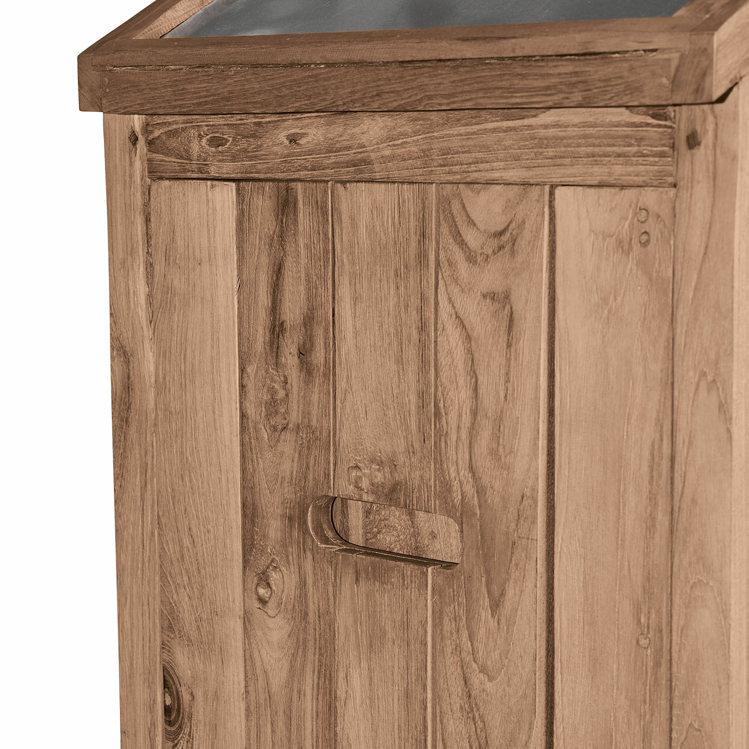Holzschrank mit natürlicher Maserung und eingelassenem Griff, praktisches Aufbewahrungsmöbel