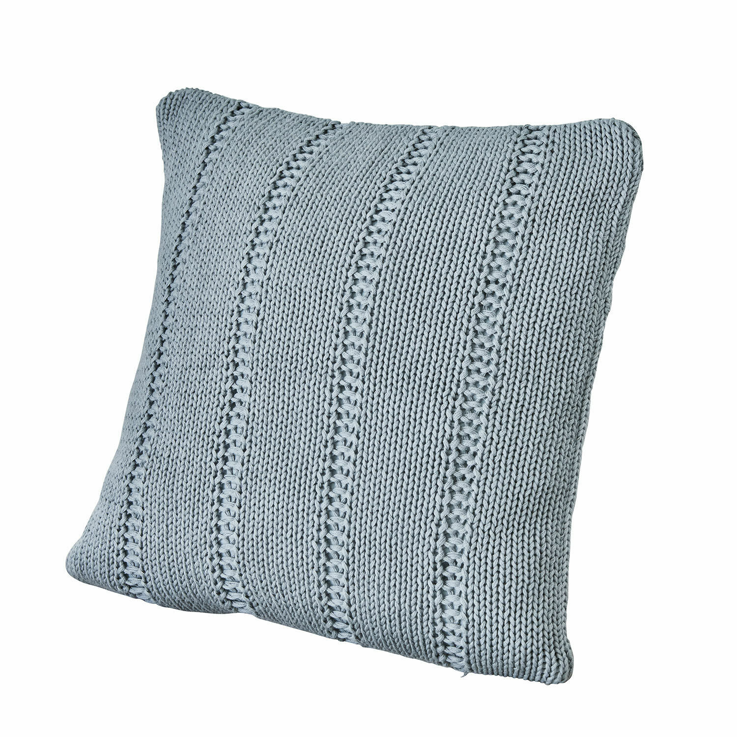 Kissenhülle Lémeré Graues dekoratives Kissen aus gestrickter Baumwolle mit weicher Textur für Wohnzimmer und Schlafzimmer