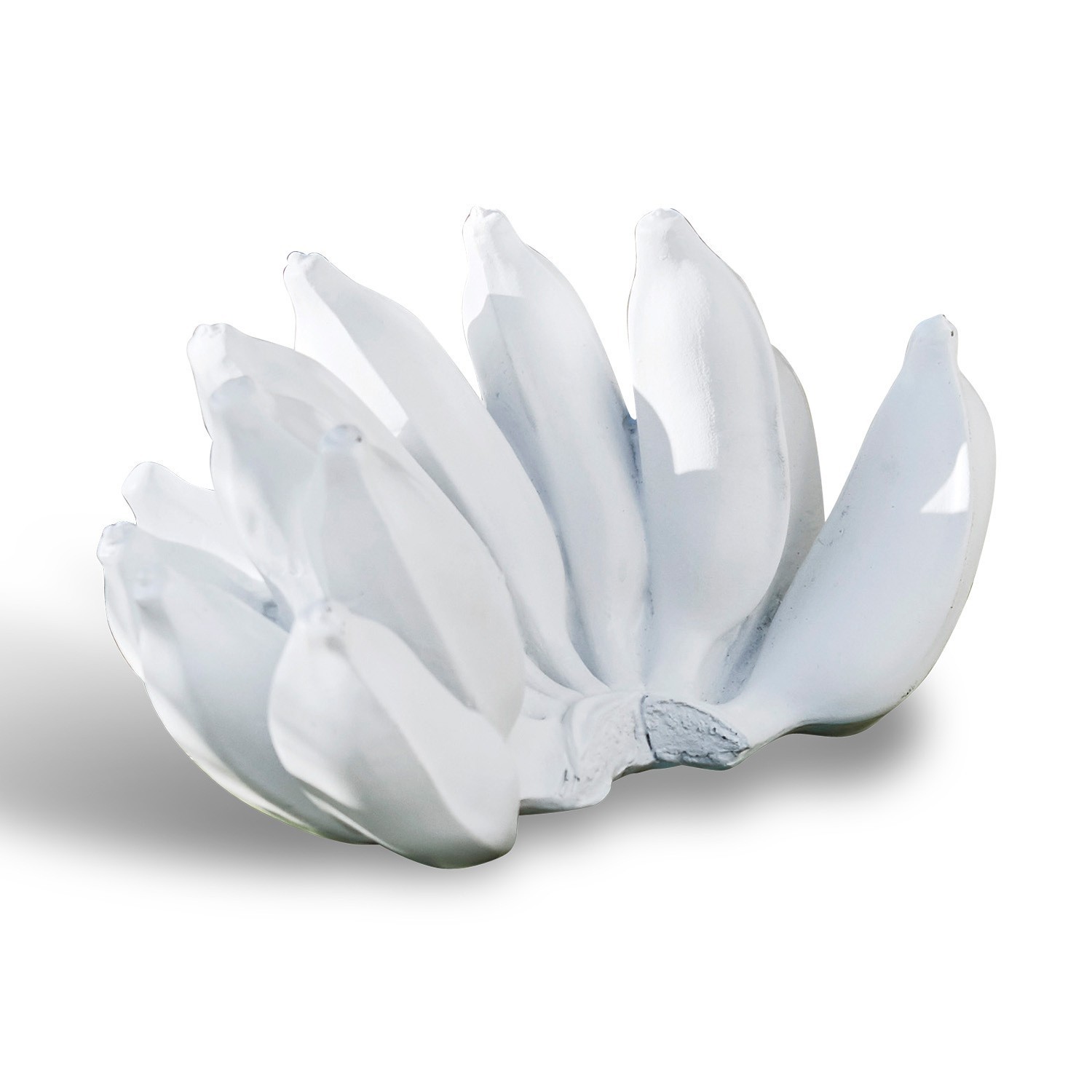 Dekorative Schale aus weißer Keramik in Bananenform für modernes Wohndesign