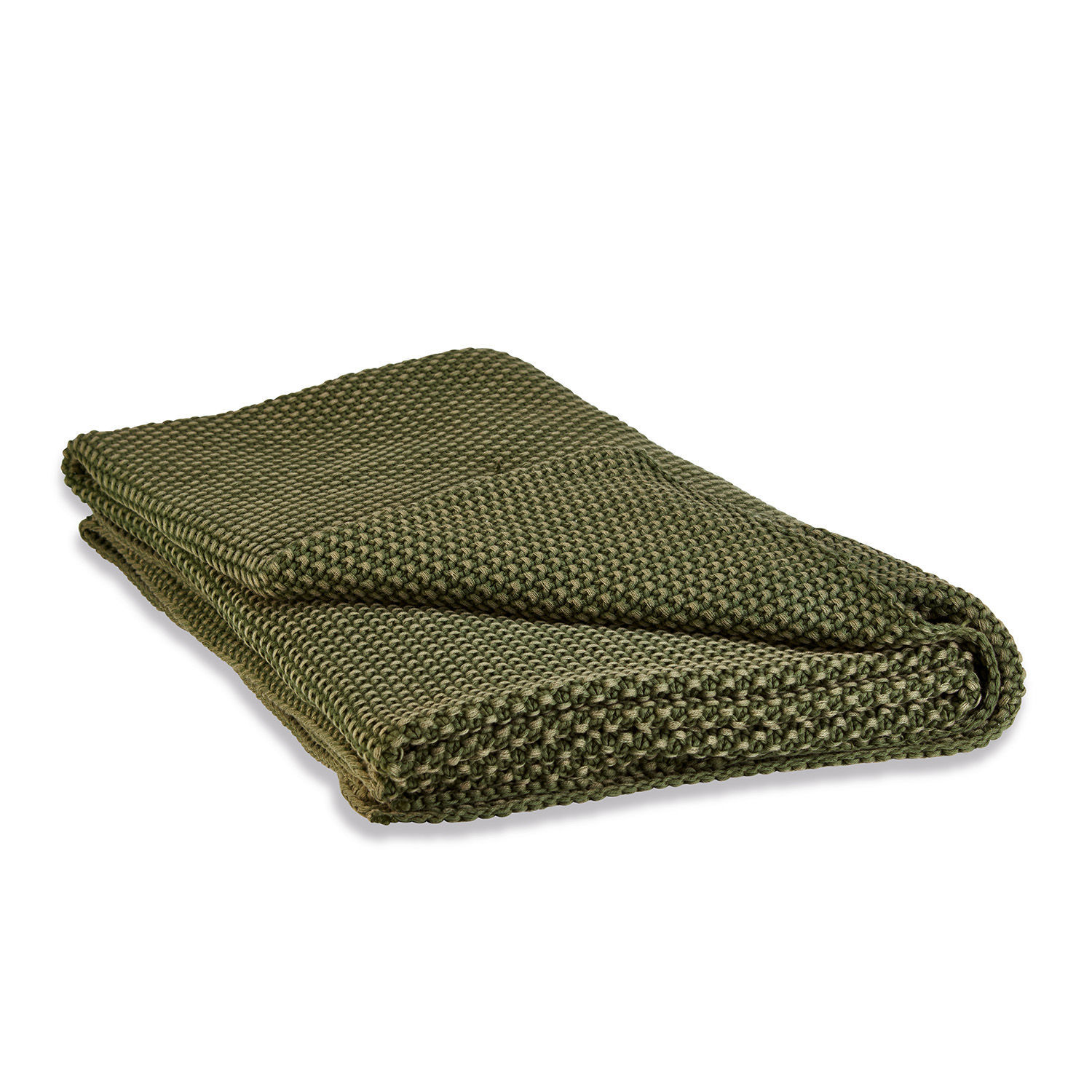 Plaid Amberley Grün gestrickte Decke mit grobem Muster, weich und warm, ideal für Wohnzimmer und Schlafzimmer