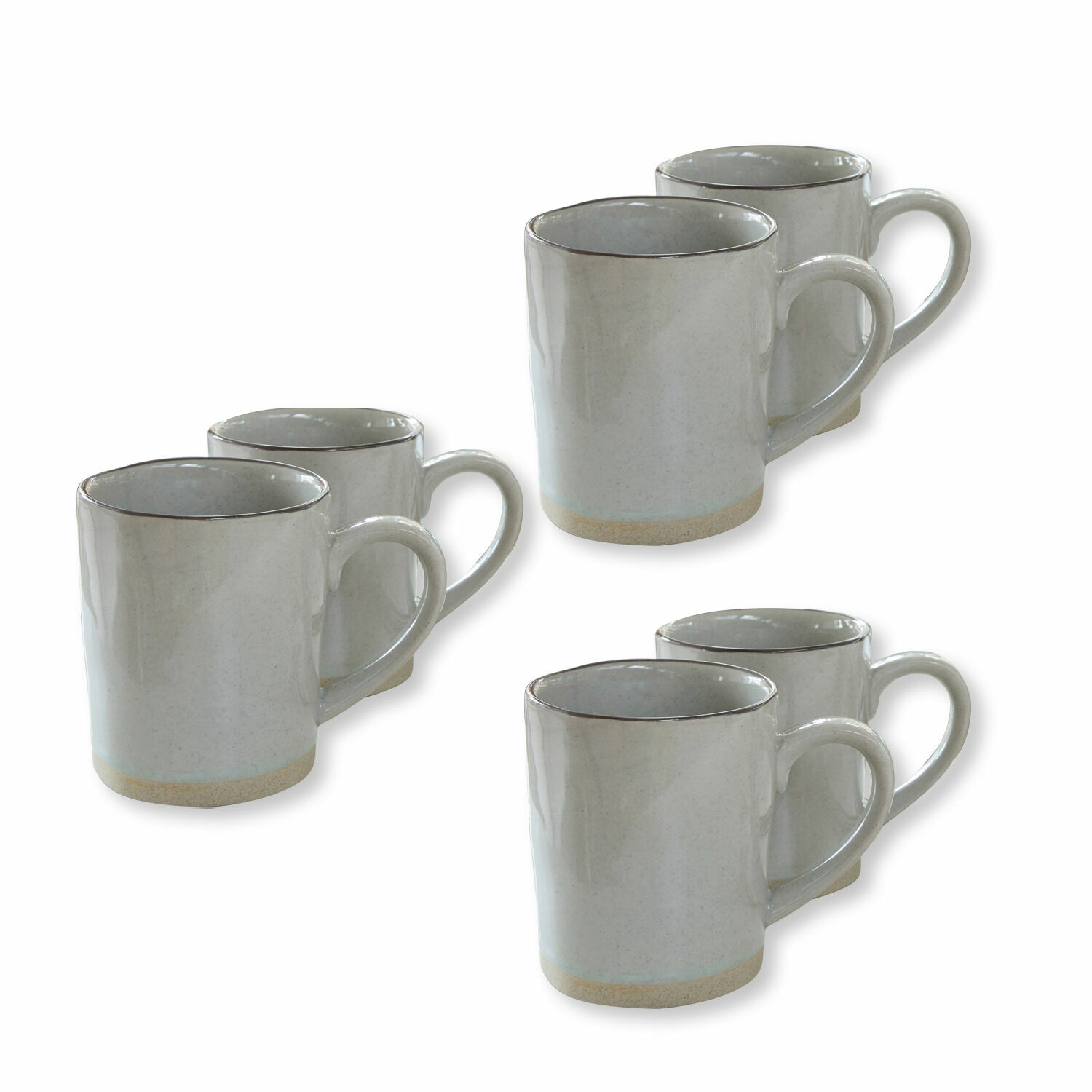 grau Set aus 6 grauen Keramiktassen Biarritz mit schlichtem Design für den täglichen Gebrauch