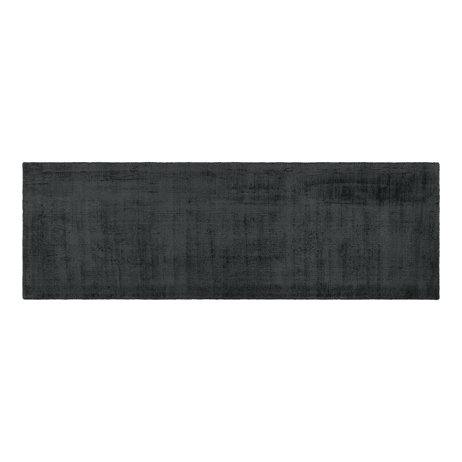 Schwarzer rechteckiger Teppich mit weicher Textur, ideal für moderne Wohnräume und Dekoration