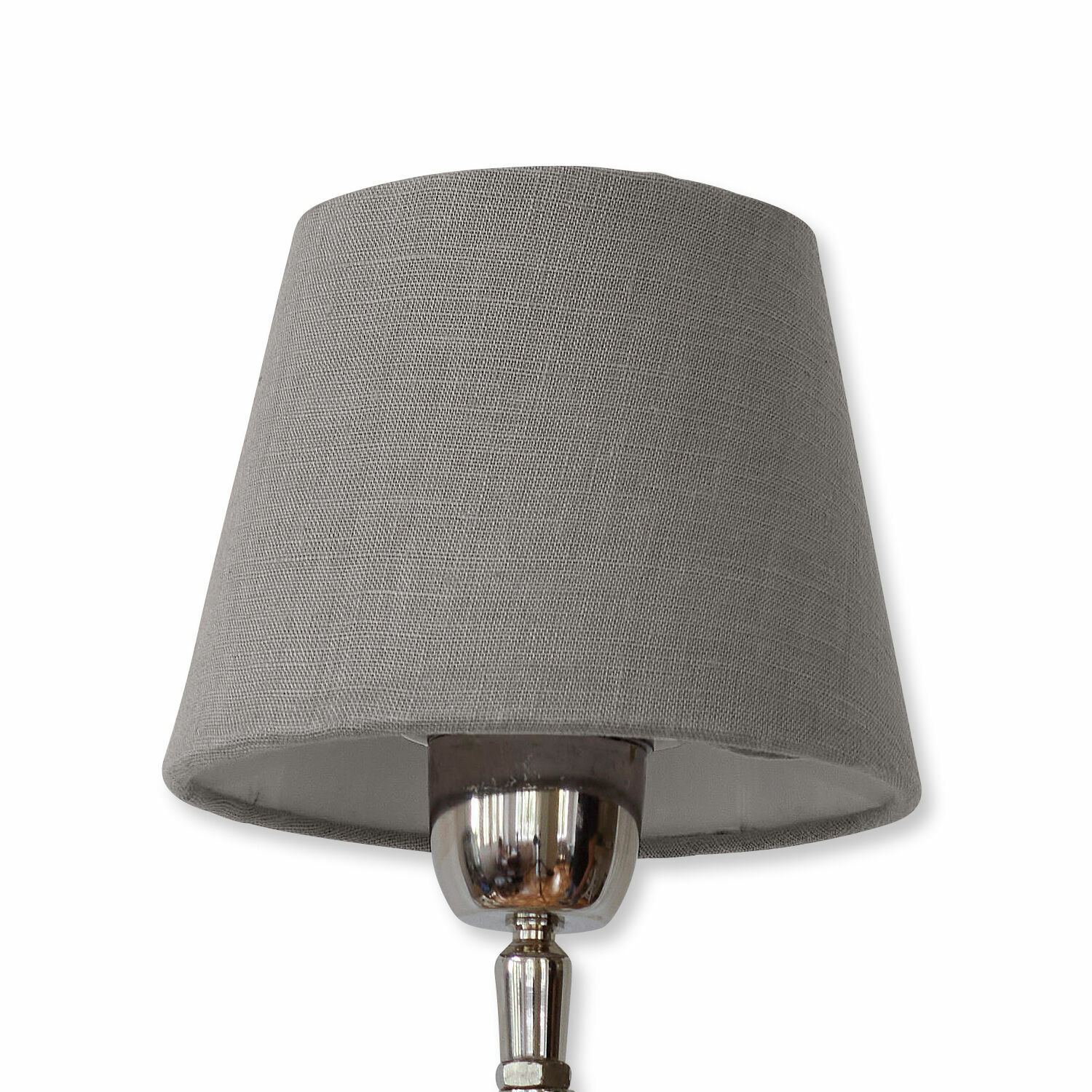 taupe Klassischer Lampenschirm aus taupefarbenem Stoff für Tischlampe, eleganter Wohnaccessoire
