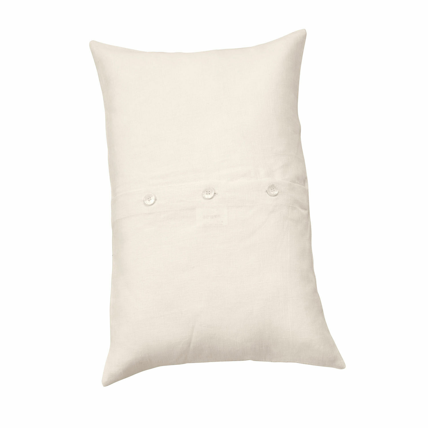 Leinen-Kissenhülle in Creme mit Knöpfen, stilvolle Deko für Wohnzimmer und Schlafzimmer
