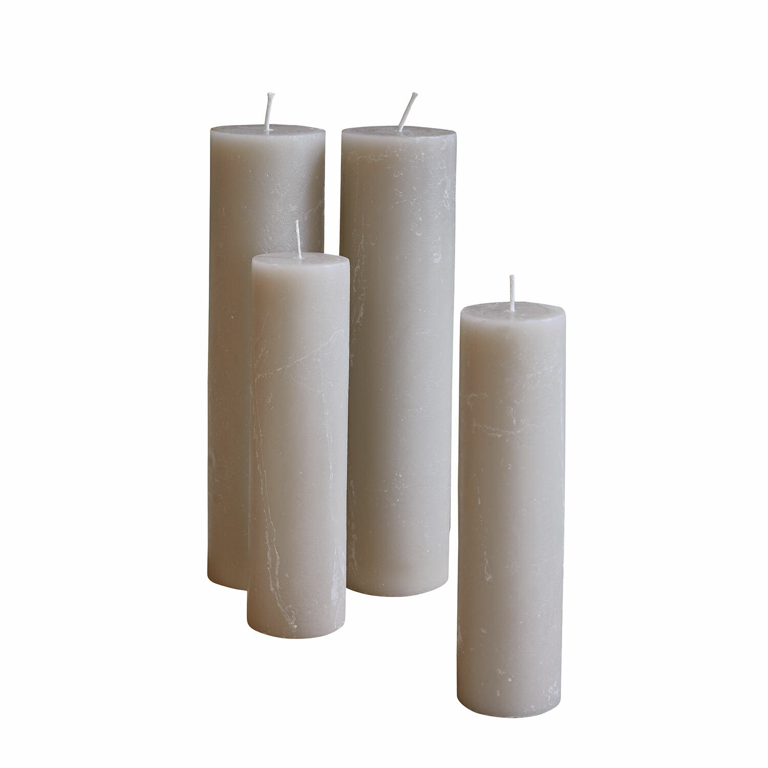 taupe 4er Set Avinal Kerzen aus Wachs in Taupe, stilvolle Wohnraumdekoration und Stimmungslicht