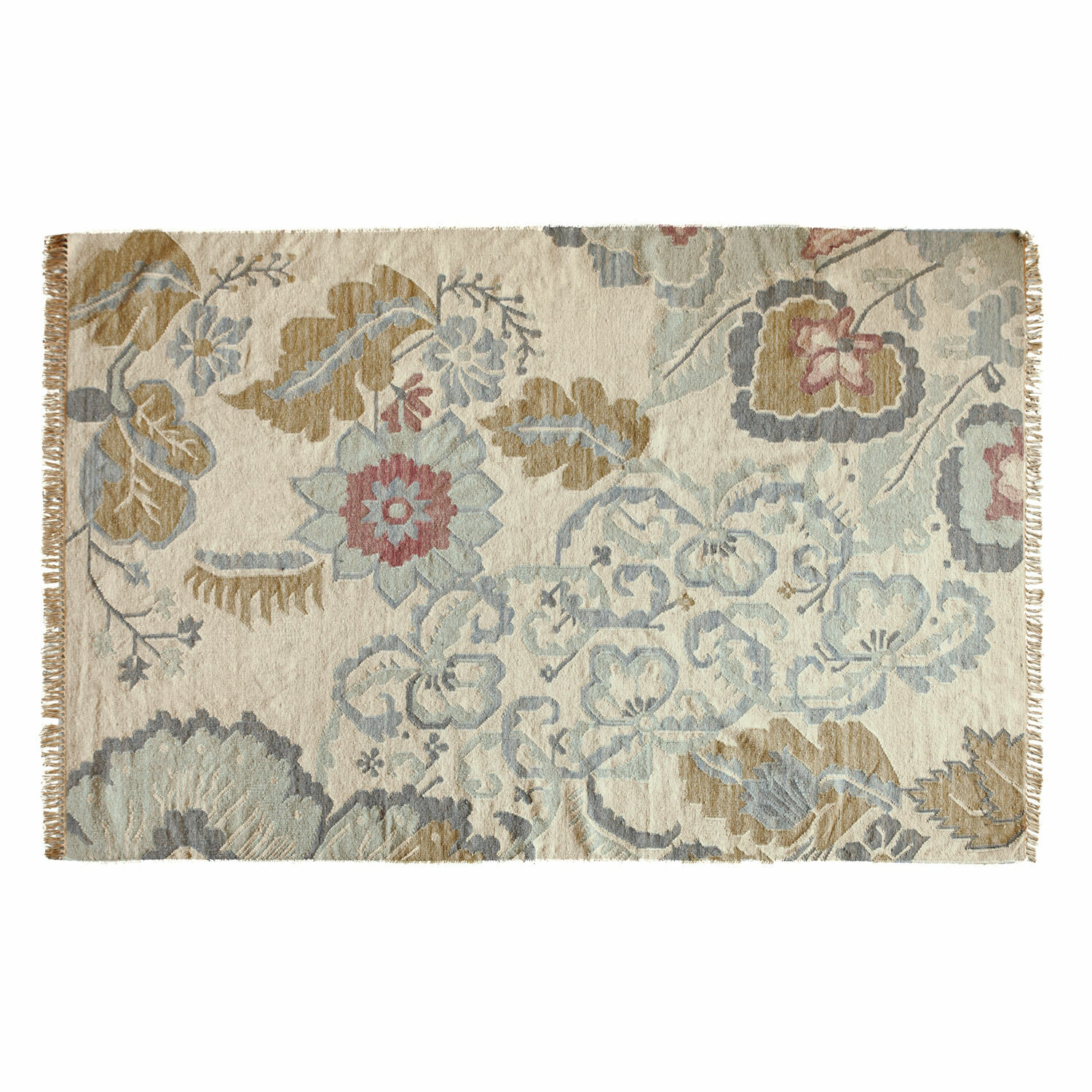 Teppich Sussex Teppich mit floralem Muster in Beige, Blau und Braun, weiches Material für stilvolle Raumgestaltung