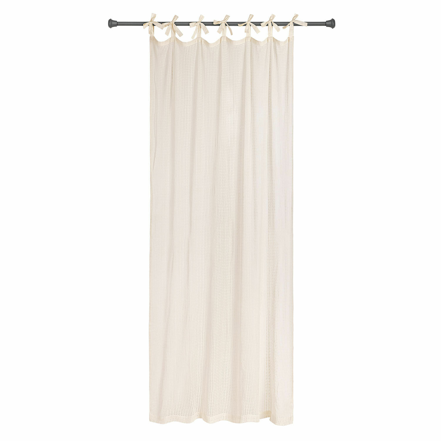 Gardine Gracemere Beige Baumwollvorhang mit Bindebändern, leicht und dekorativ für Wohnzimmer oder Schlafzimmer
