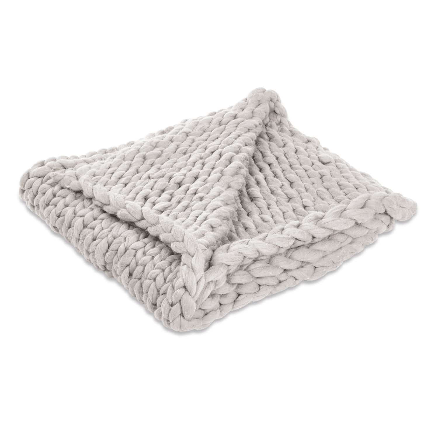 grau Grau gestrickte Reidous Decke aus dickem, weichem Material, ideal für Dekoration und Wärme.