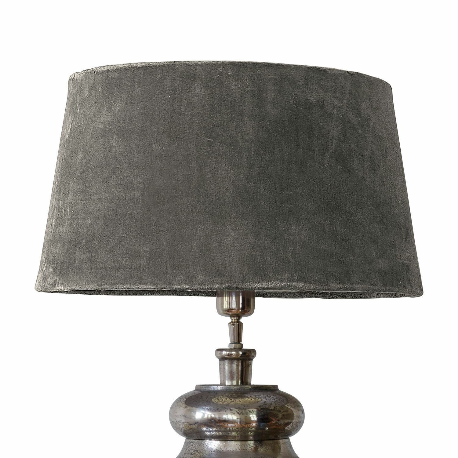 Lampenschirm Boffas Graue Tischlampe mit Metallfuß und samtigem Lampenschirm für stilvolle Wohnraumbeleuchtung