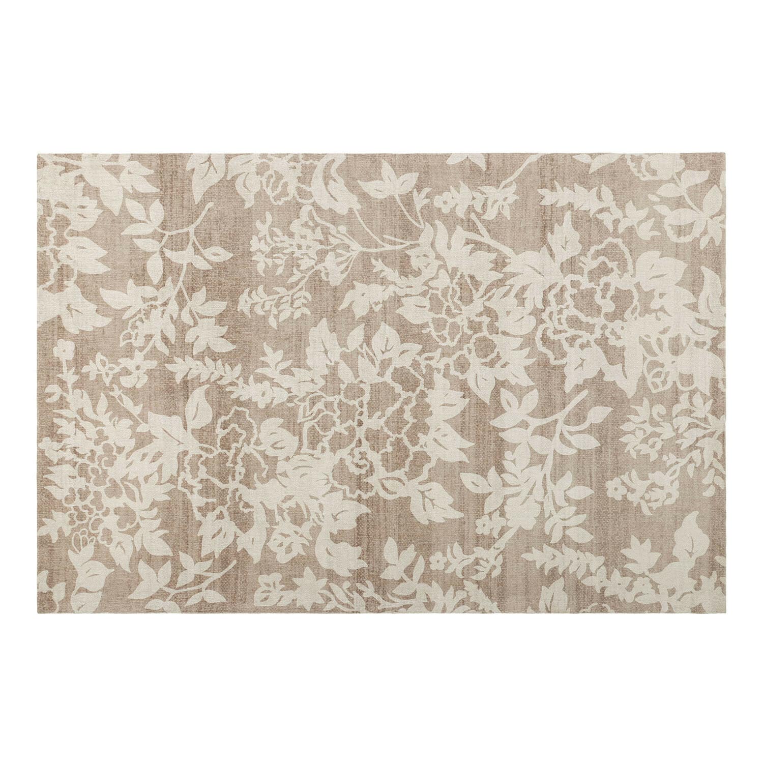 Teppich Casamira Beiger Teppich mit hellem Blumenmuster, weiches Material für Wohn- oder Schlafzimmer
