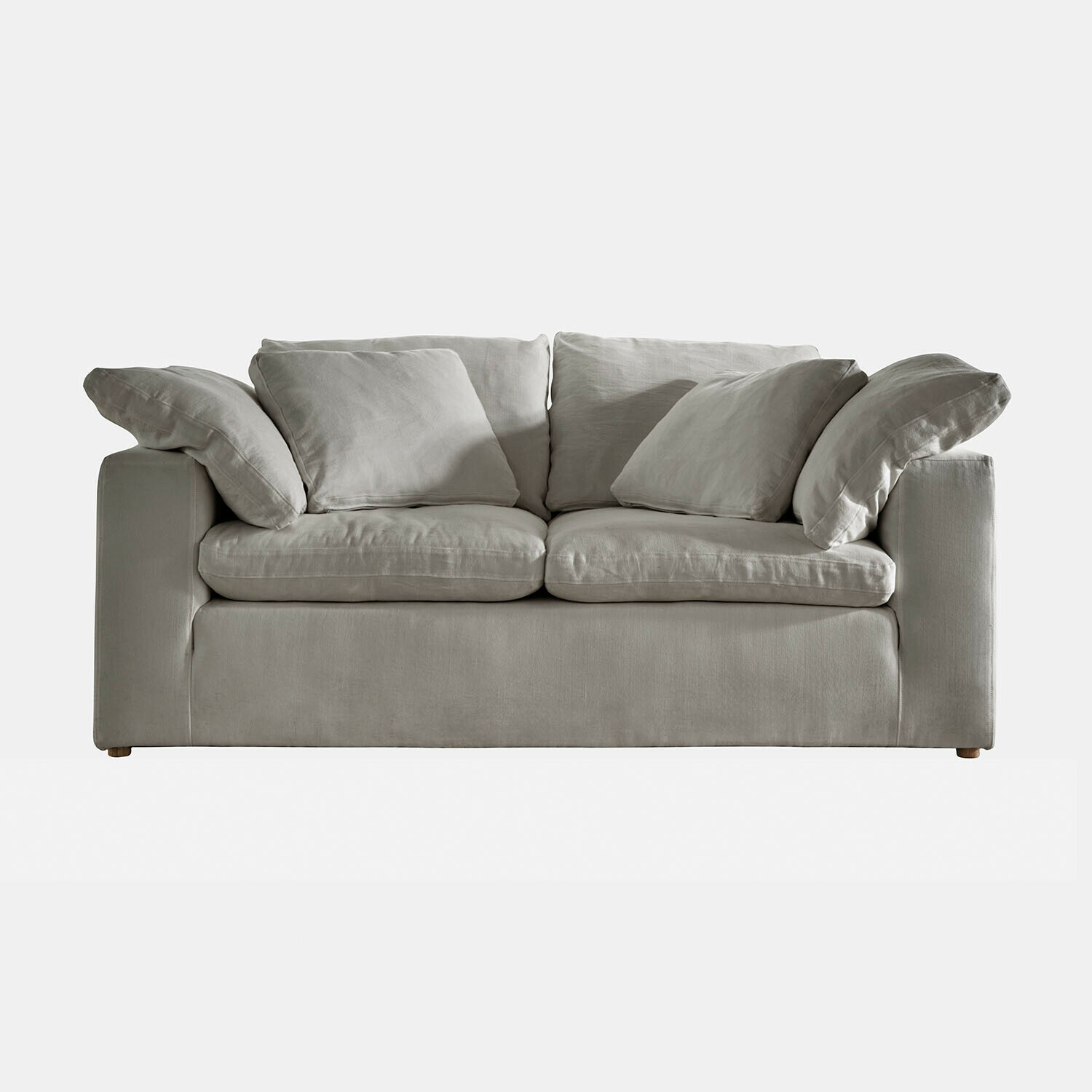Sofa Everholt Graues Sofa aus weichem Stoff mit großen Kissen, modernes Wohnzimmermöbel