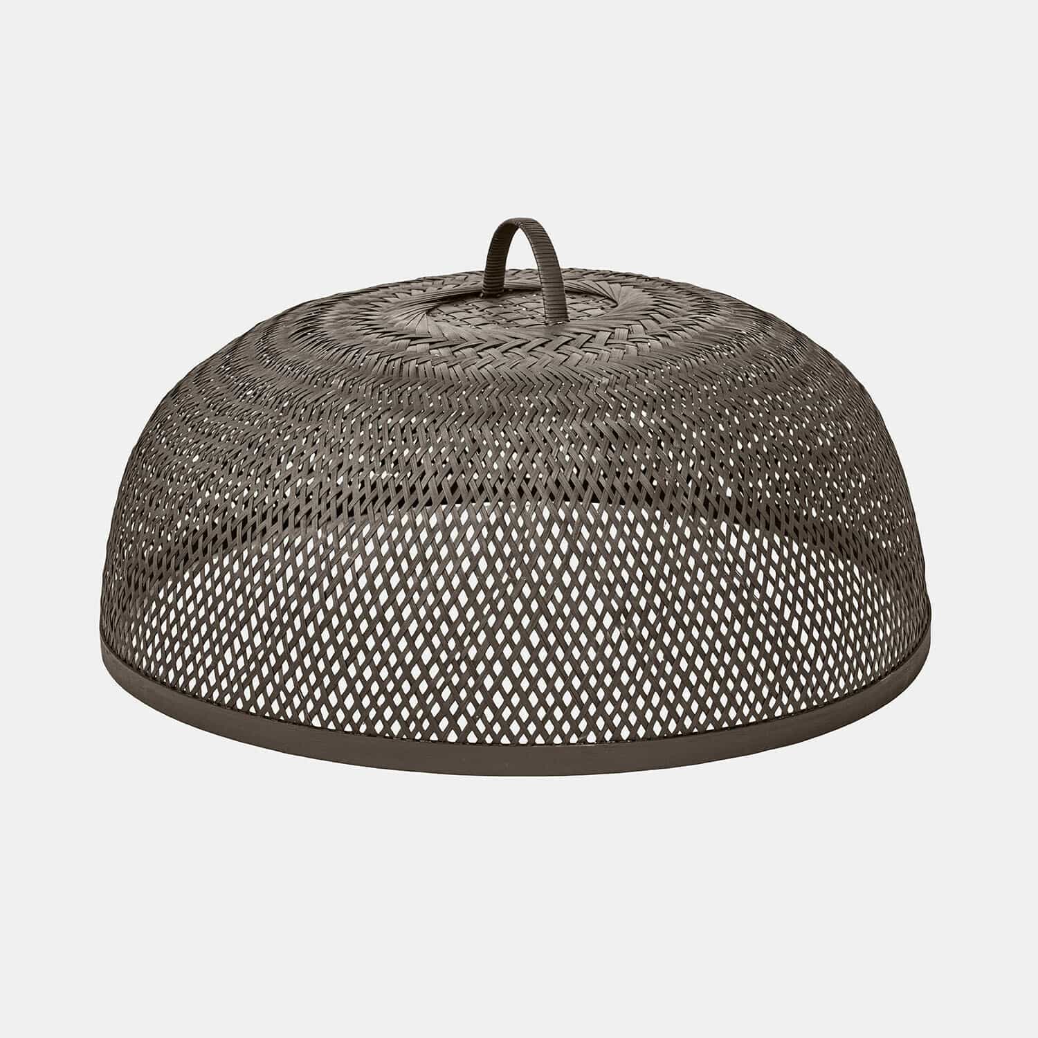 Braune Metall-Abdeckhaube mit Griff, gitterartige Struktur zum Schutz von Speisen