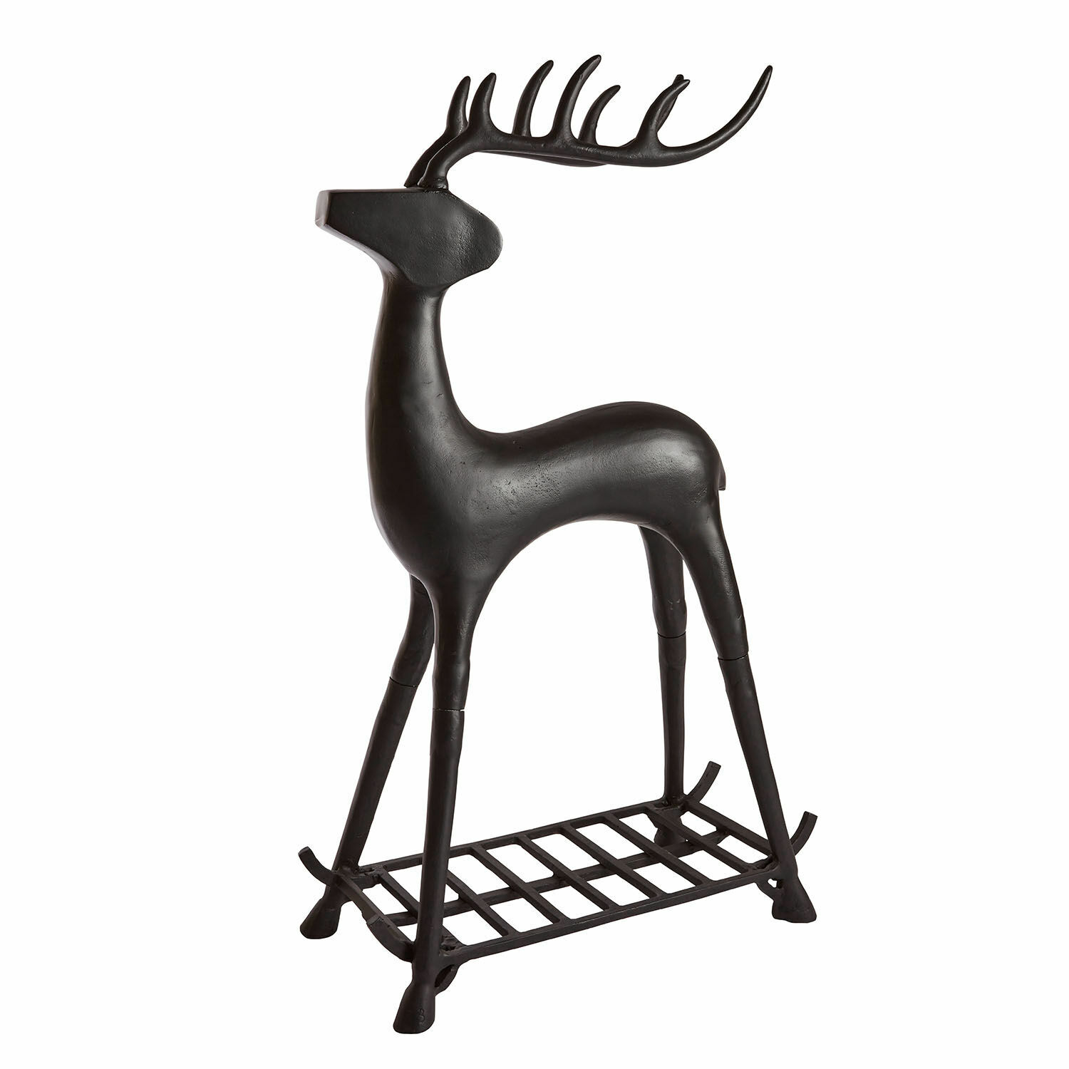Schwarze Metall-Dekoration Hirsch mit Ablage unten, modernes Design für Innenräume
