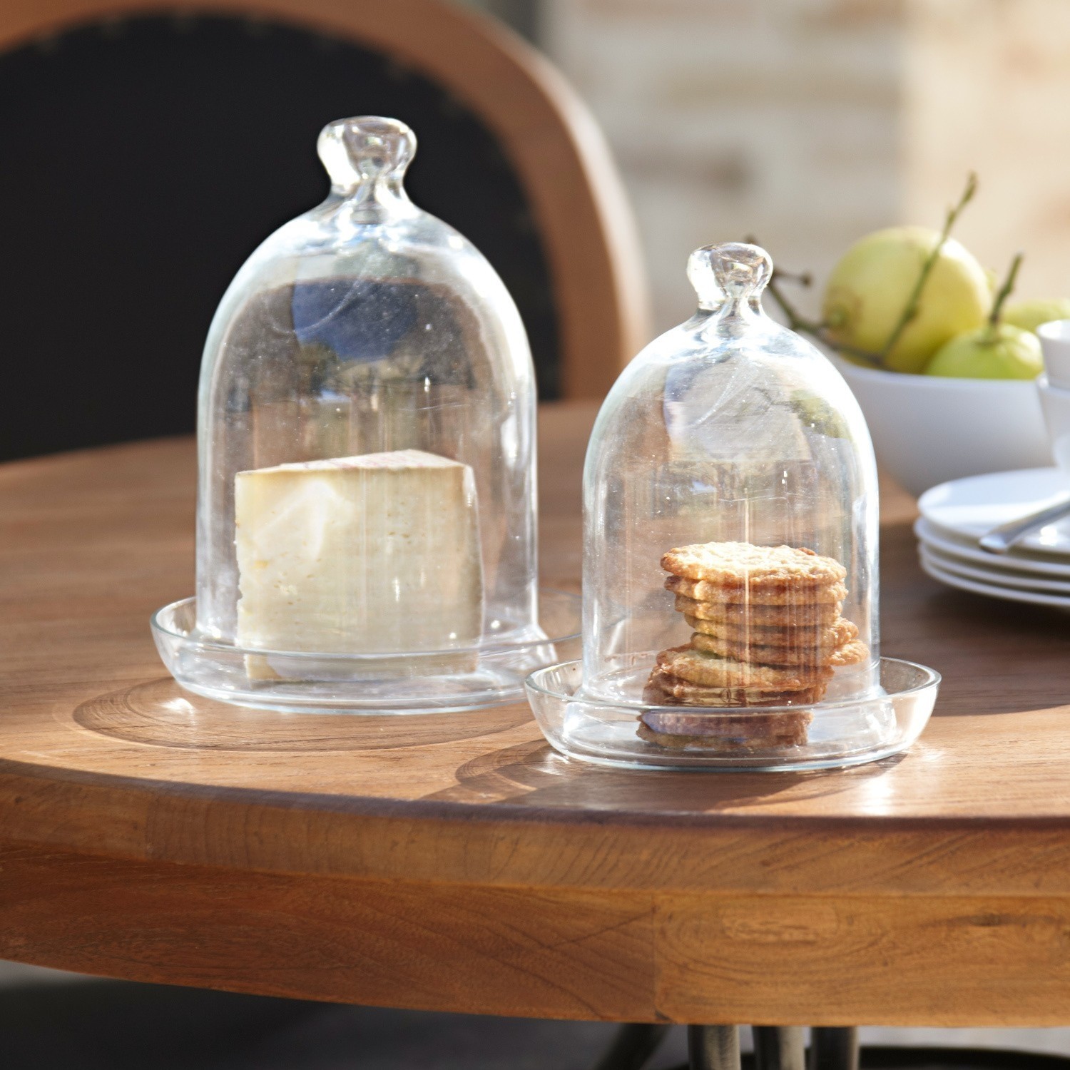 Glasglocke mit Platte 2er Set Scarlett