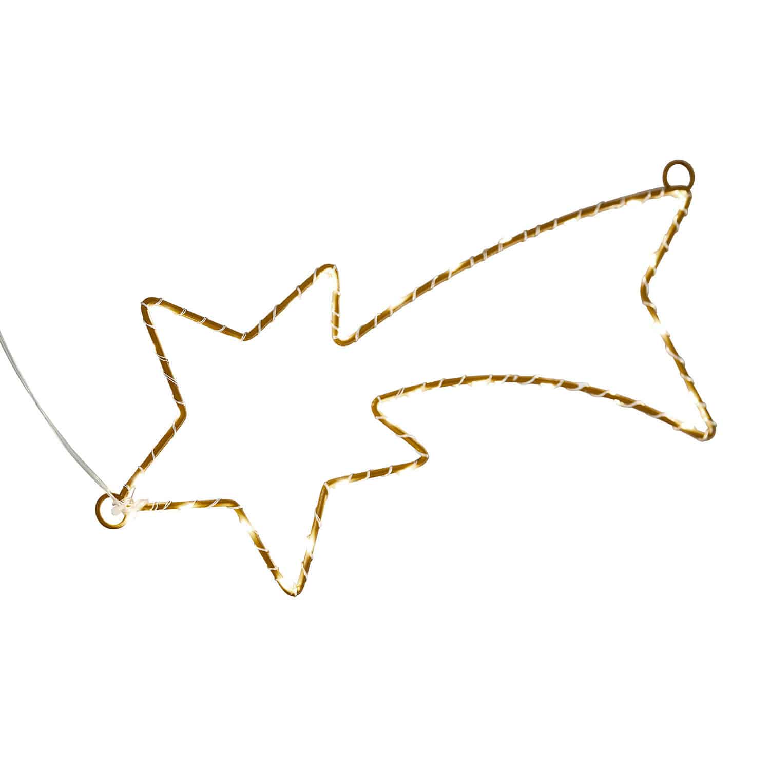 LED-Sternschnuppe Glittera Dekorative LED-Lichterkette in Sternform mit Schweif in warmweiß, festliche Weihnachtsbeleuchtung