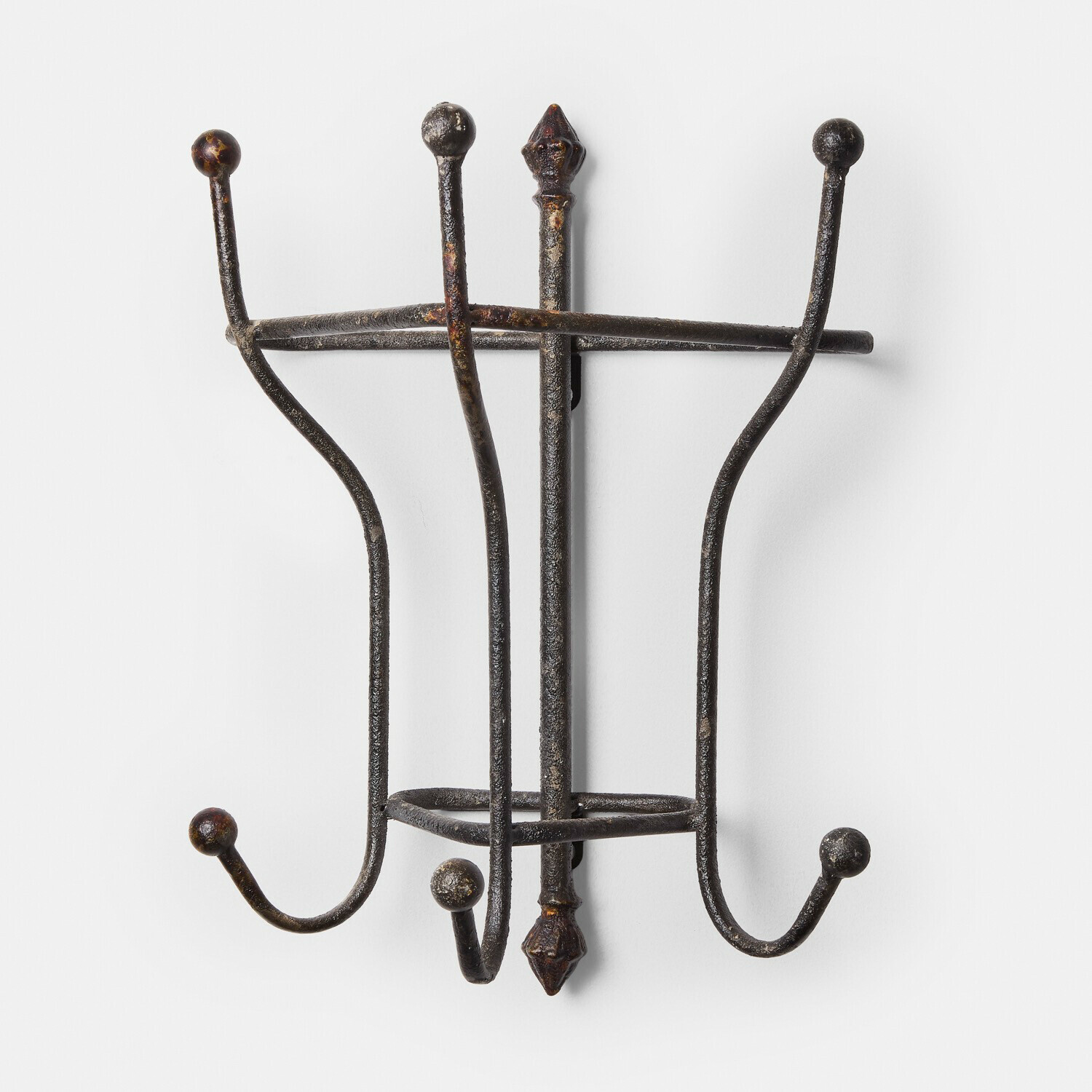 Wandgarderobe Arnval Schwarzer Metall-Wandhaken mit mehreren Haken für Flur oder Küche