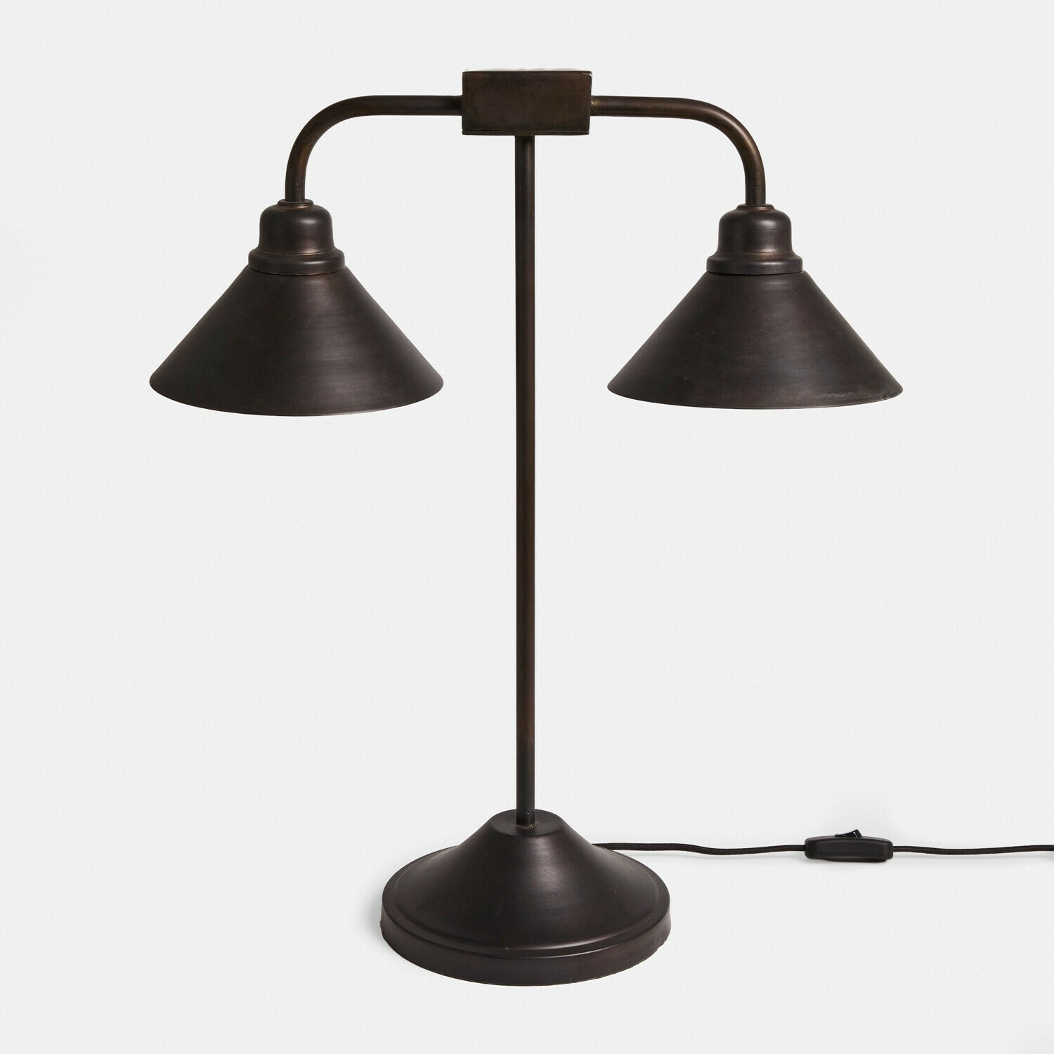 Tischlampe Cilovex Doppelte Tischlampe aus dunklem Metall im Industrie-Design, funktionale Schreibtischbeleuchtung