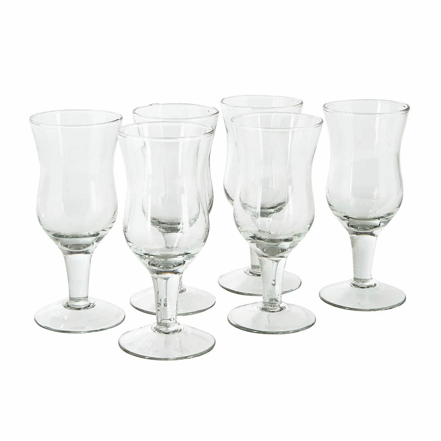 Glas 6er Set Gaëtane Set aus sechs transparenten Gläsern aus Glas mit Stiel für alkoholische Getränke