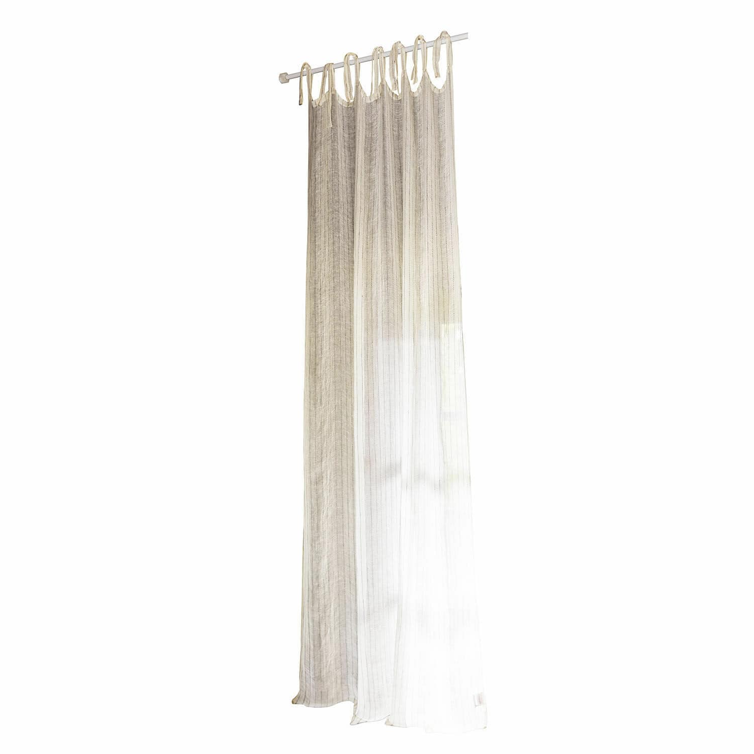 Transparenter Vorhang aus natürlichem Leinen in Beige, leichter Fensterschmuck fürs Wohnzimmer