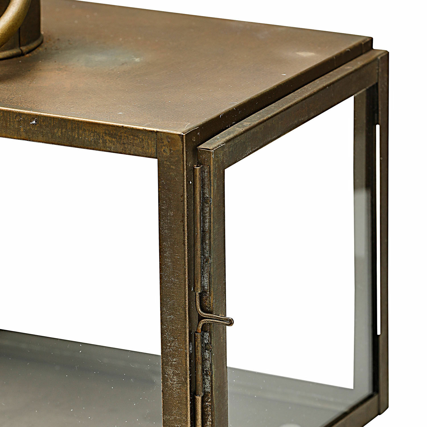 Dekorative Metall-Glas-Box in antikgold zum Aufbewahren und als Wohnaccessoire