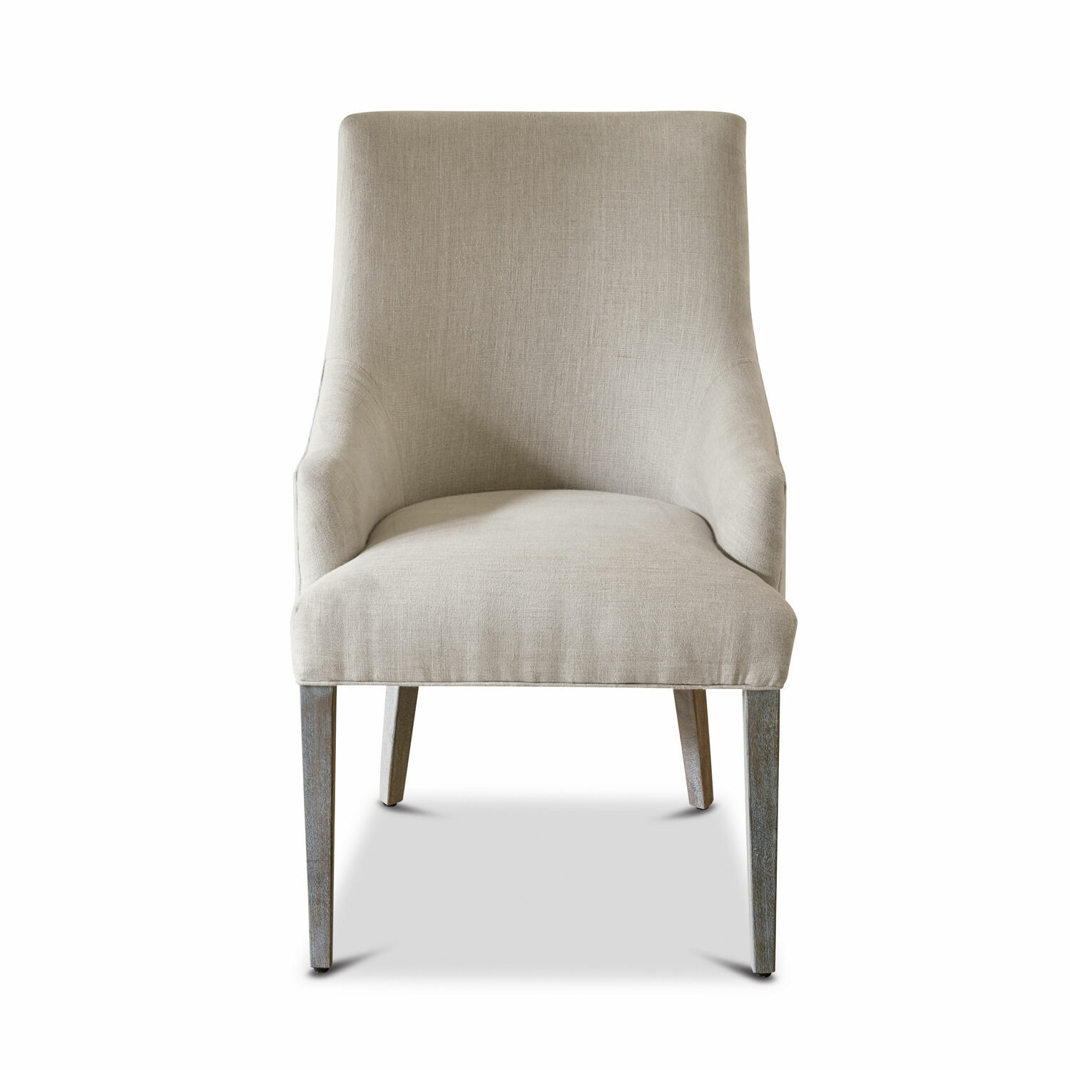 beige Beiger Polsterstuhl Hyeres mit Holzbeinen, bequemer Stuhl für Wohnzimmer