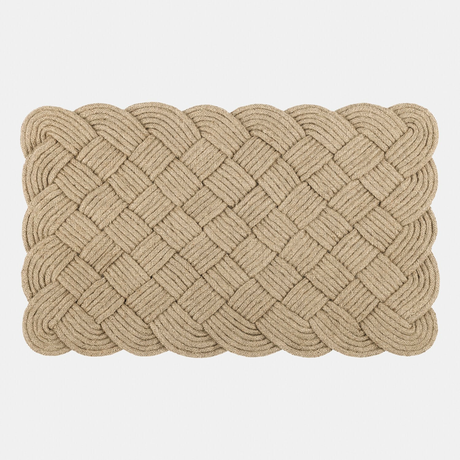 Fußmatte Harman Beige Fußmatte aus geflochtenem Baumwollseil in rechteckiger Form für den Eingangsbereich