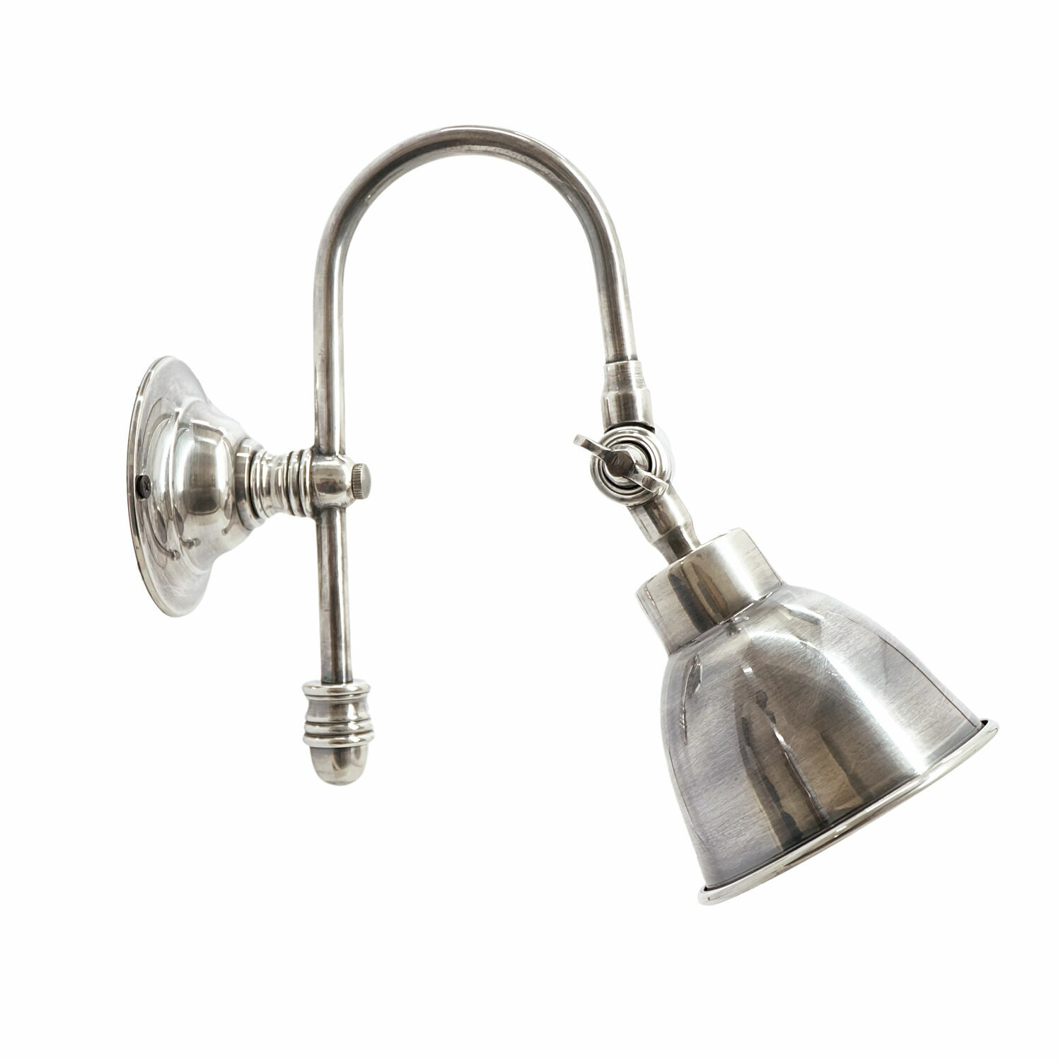 Wandlampe Gemma Wandlampe aus Metall in Silber mit verstellbarem Schirm für Innenbeleuchtung