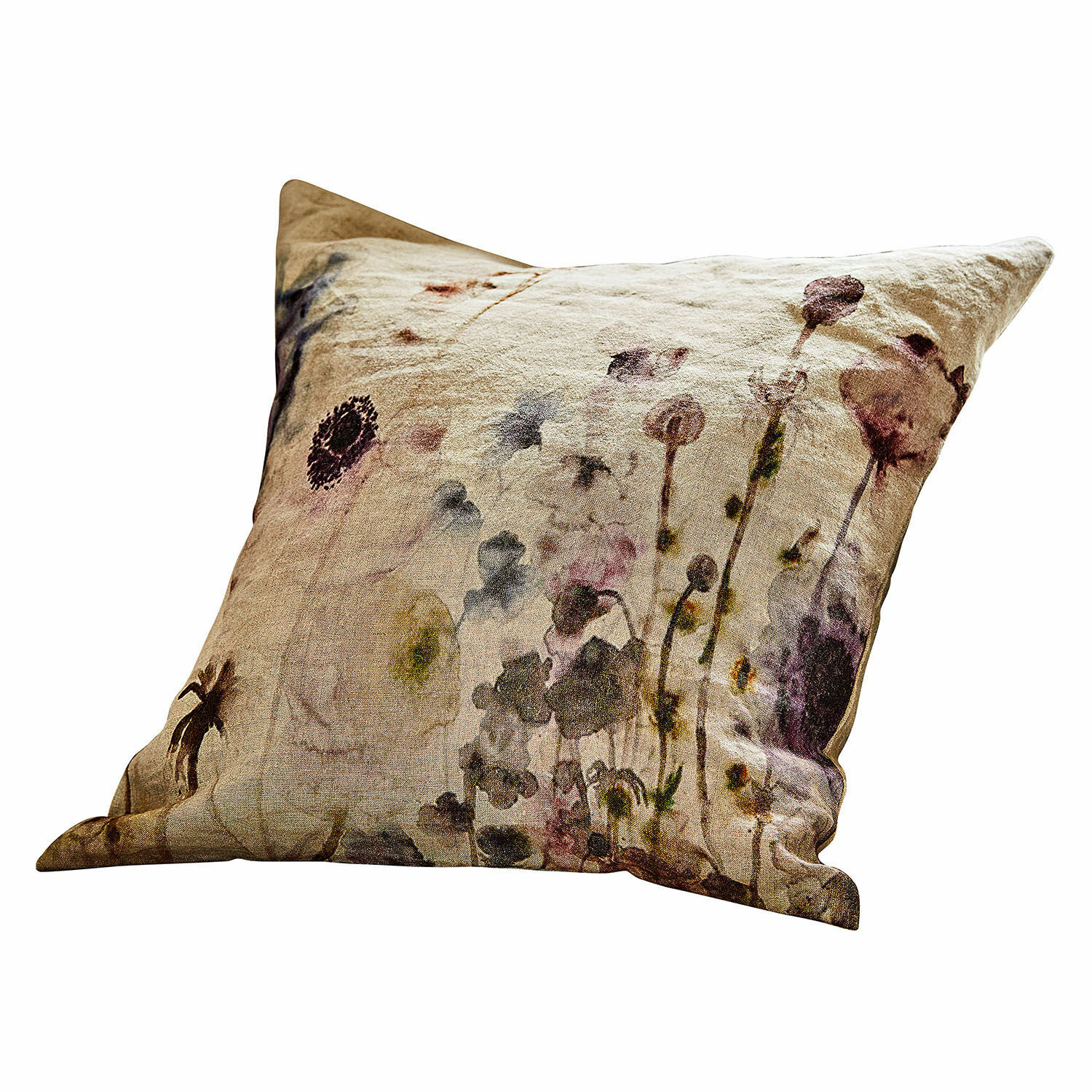 Kissenhülle Passanja Beige Dekokissen mit pastellfarbenem Blumenmuster aus weichem Material für Wohnräume