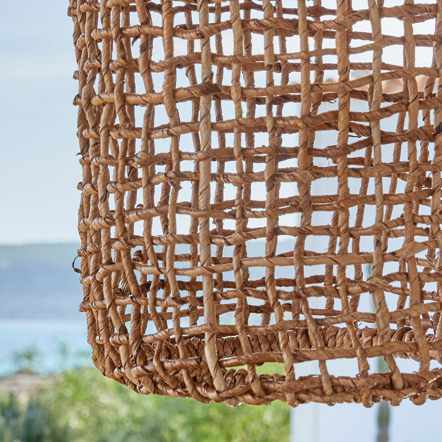 Natürlicher brauner Lampenschirm aus geflochtenem Rattan für Hängelampe, Wohnaccessoire